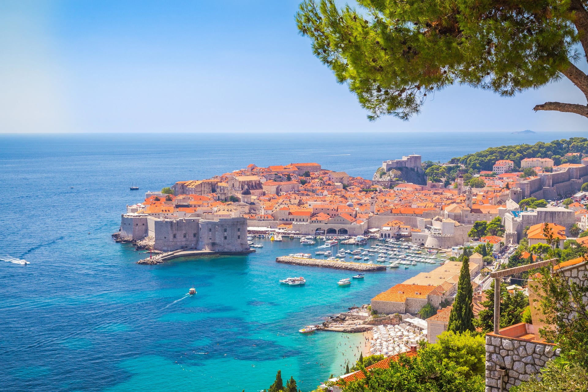 Dubrovnik Old Town during the day in the summer