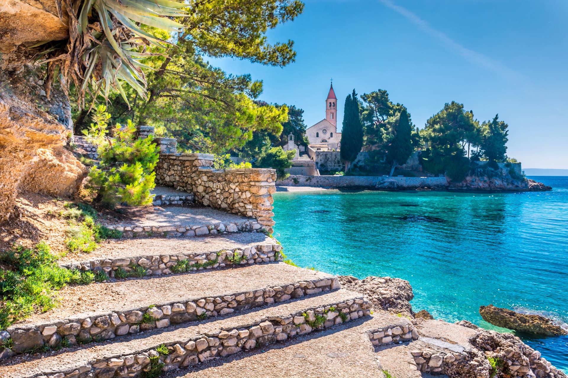 Dominican monastery Bol Brac. / Ancient dominican monastery is landmark in town of Bol, Island of Brac, Croatia.