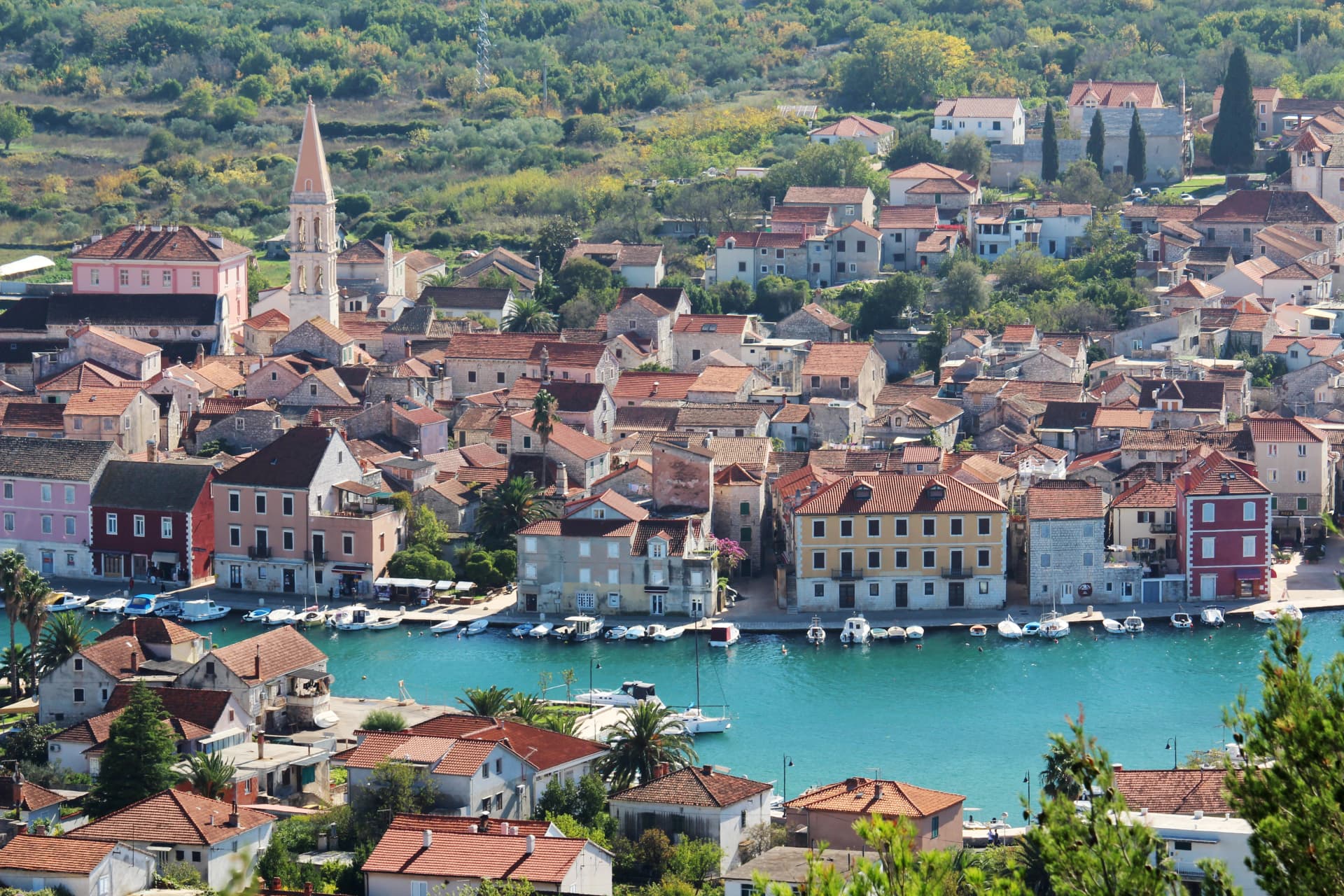 View to Starigrad, a town at Hvar island